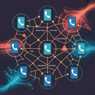 Depiction of a fraudulent ring of deceptive voip numbers used in Lead Fraud